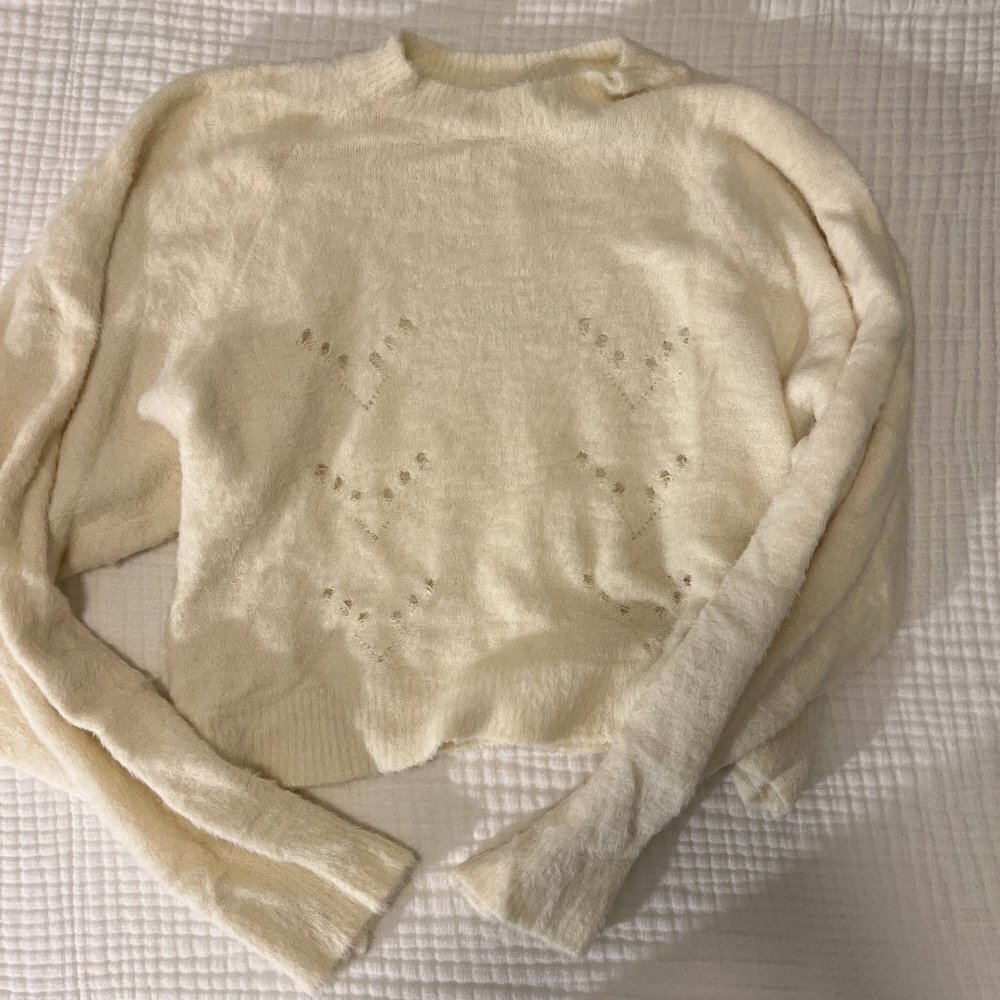 Topshop Fuzzy White Sweater